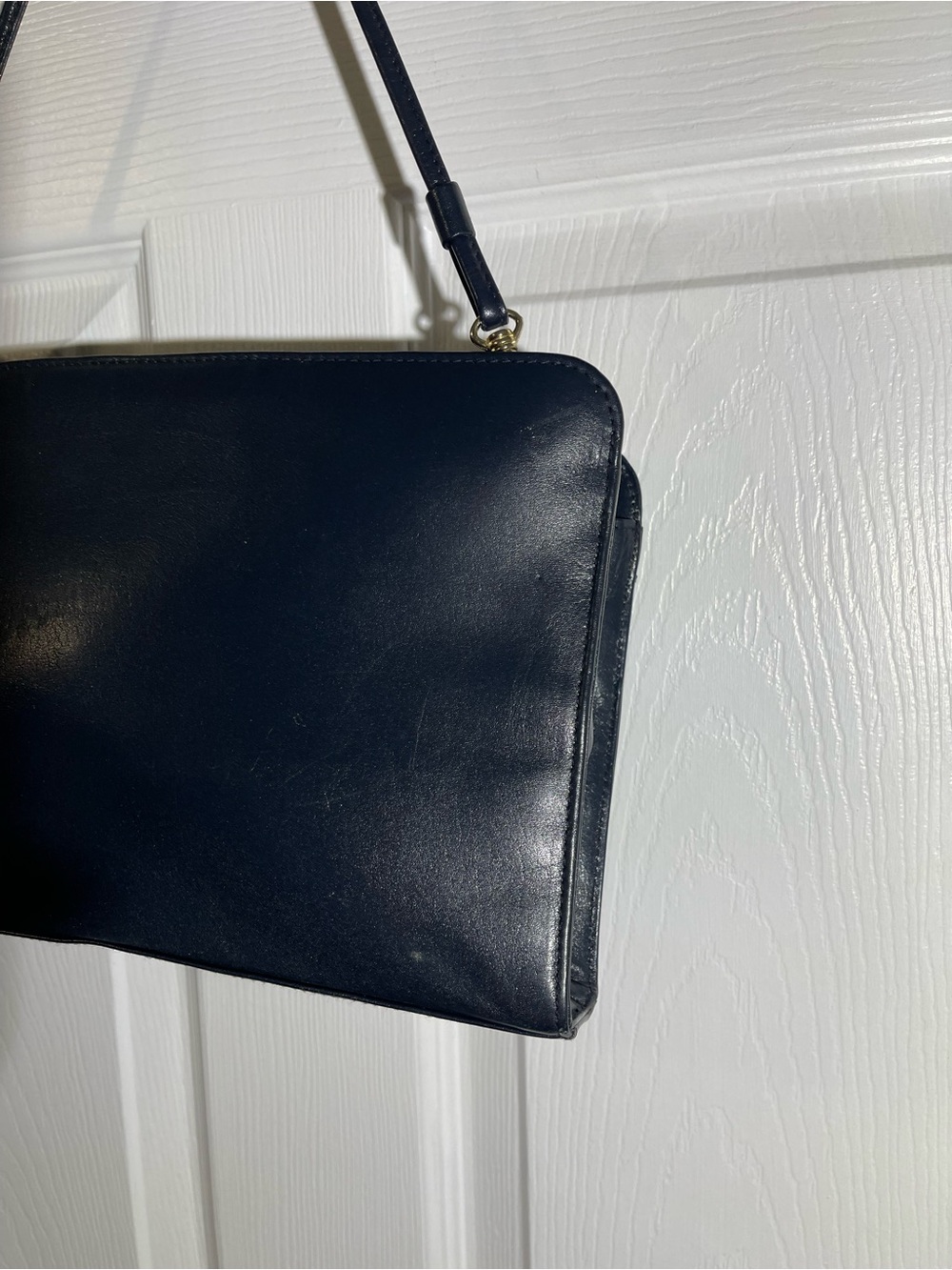 GIANI BERNINI Genuine Leather Navy Crossbody Shoulder Bag VTG - Picture 8 of 11